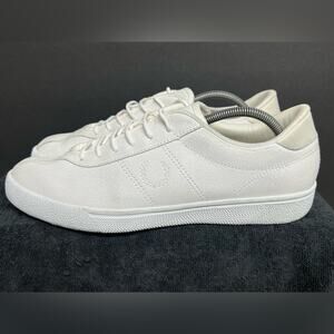 Fred Perry B7497 Leather Tennis Shoes Size 11 Neutral Preppy Sporty Athleisure